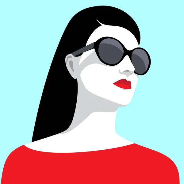 Femme portant des lunettes de soleil — Image vectorielle