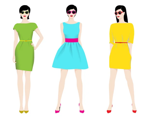 Tři módy žen — Stockový vektor