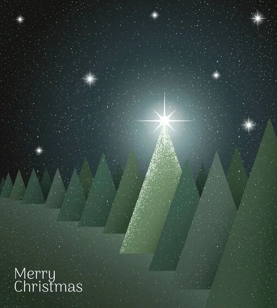 有森林的圣诞贺卡 — 图库矢量图片