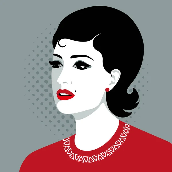 Mujer vestida de rojo — Vector de stock