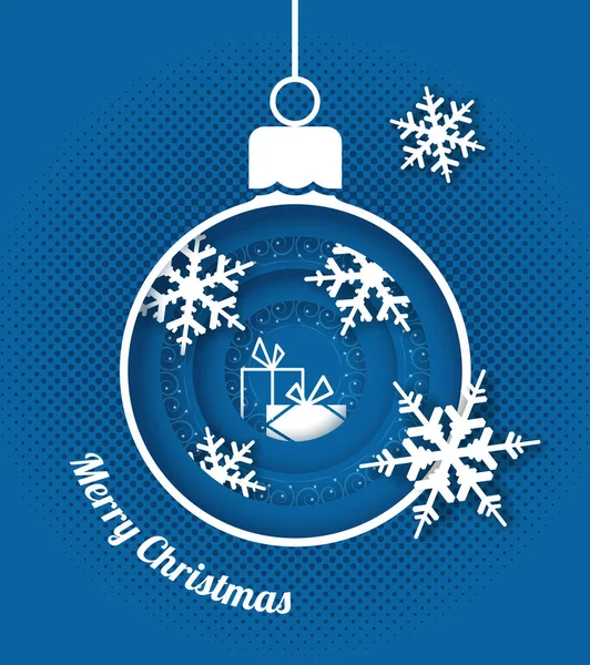 多層効果を持つクリスマスグリーティングカード — ストックベクタ