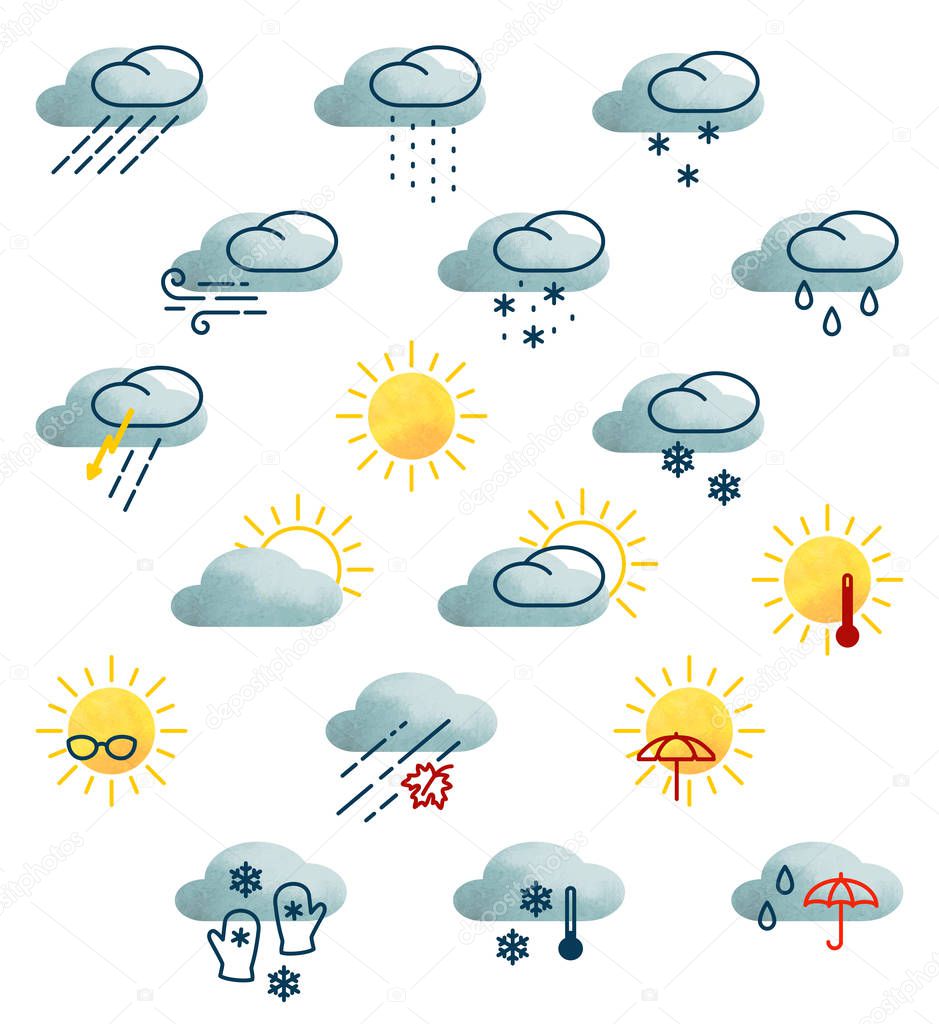 Collection of weather icons