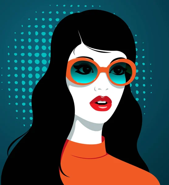 Gyönyörű nő napszemüveggel. — Stock Vector
