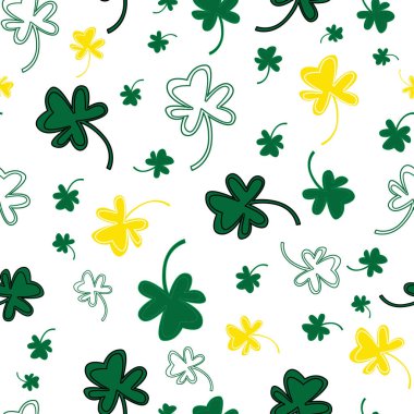 Beyaz arkaplanda yonca deseni