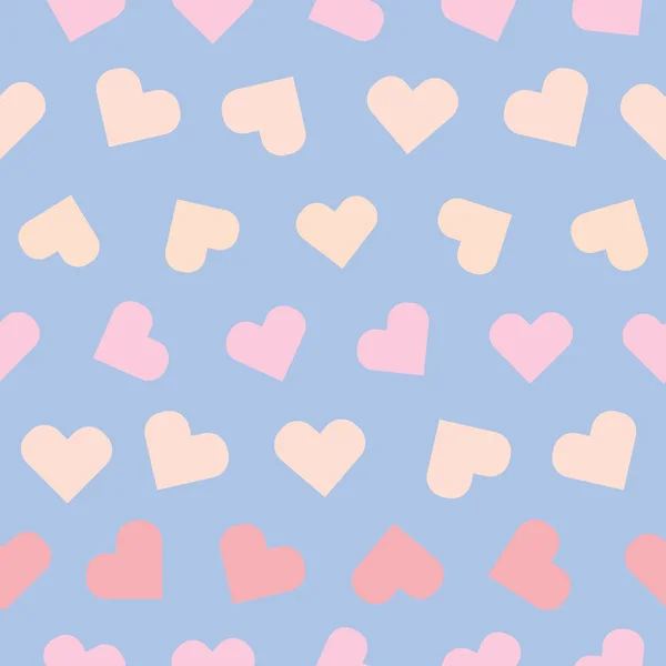 Pastel Hearts Blue Background — 스톡 벡터