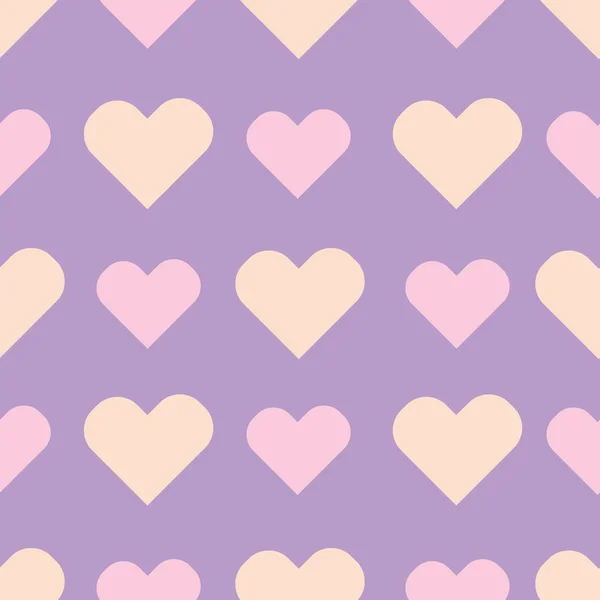 Розовые Пастельные Сердца Фиолетовом Фоне — стоковый вектор