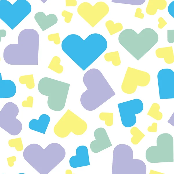 Pastel Hearts Seamless Pattern Light Background — 스톡 벡터