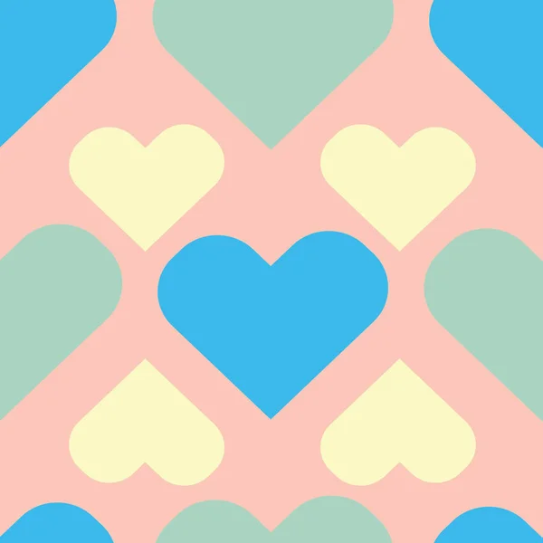 Pastel Hearts Pink Background — Stock Vector