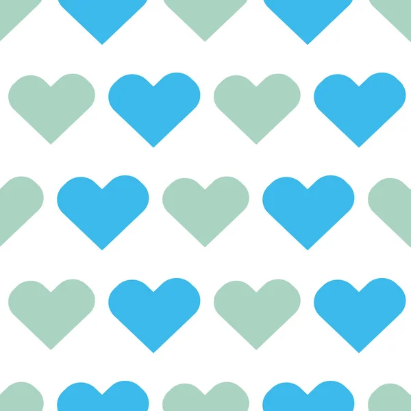 Corazones Verdes Azules Sobre Fondo Blanco — Vector de stock