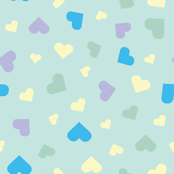 Pastel Hearts Pastel Blue Background — 스톡 벡터