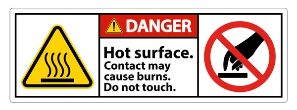 Superficie calda pericolosa Non toccare il simbolo Isolare su sfondo bianco, illustrazione vettoriale — Vettoriale Stock