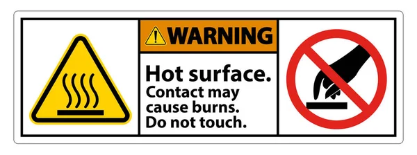 Warning Hot Surface Do Not Touch Symbol Sign Isolate on White Background,Vector Illustration — Stock Vector