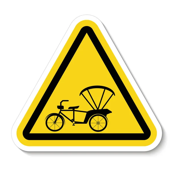 Остерегайтесь символа трицикл знак изолировать на белом фоне, векторная иллюстрация — стоковый вектор