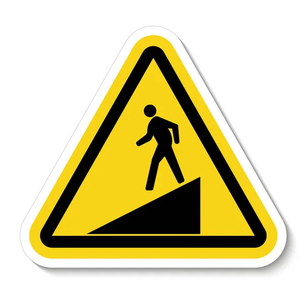 Pas op Slope Symbool Sign Isolate Op Witte Achtergrond, Vector Illustratie EPS.10 — Stockvector