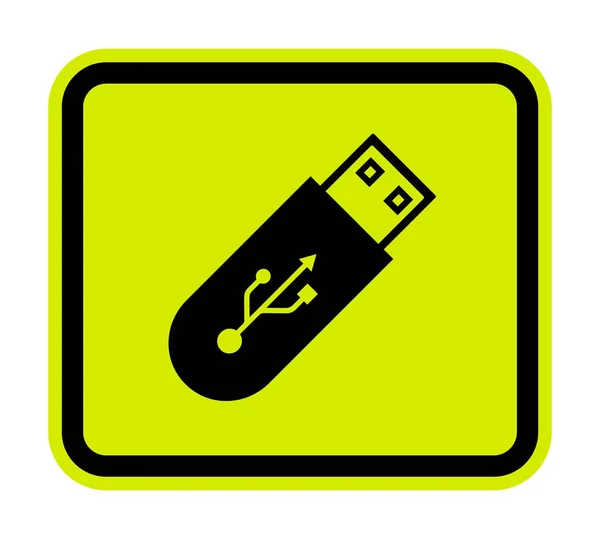 Verwenden Sie nicht Flash Drive Symbol-Zeichen isoliert auf weißem Hintergrund, Vektor-Illustration — Stockvektor