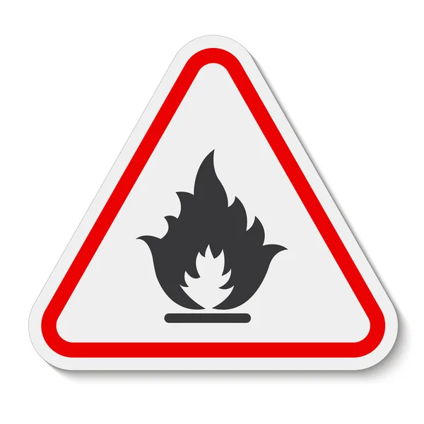 Méfiez-vous Isolat de symbole de gaz inflammable sur fond blanc, illustration vectorielle EPS.10 — Image vectorielle