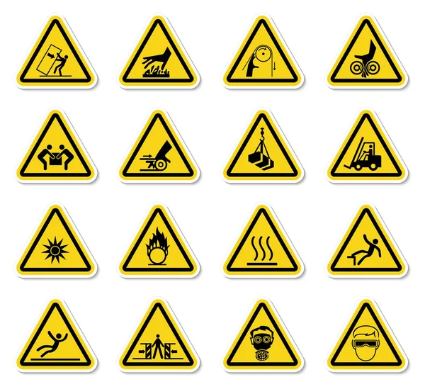 Προειδοποίηση ετικέτες συμβόλων κινδύνου Sign Isolate on White Background, διανυσματική απεικόνιση — Διανυσματικό Αρχείο