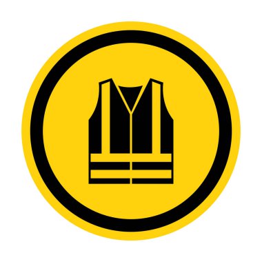 PPE Simgesi. Yüksek Görünürde Giyinme Sembolü İşareti İzole Ekle Beyaz Arkaplanda, Vector Illustration EPS.10 