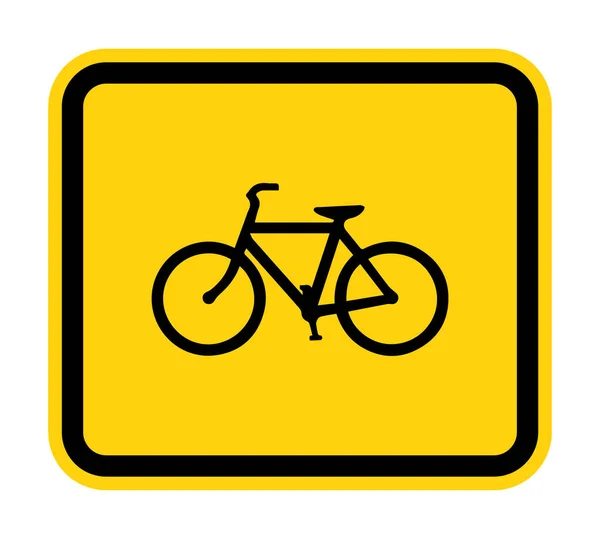 Sinal de aviso de tráfego de bicicleta isolado em fundo branco.Ilustração vetorial — Vetor de Stock
