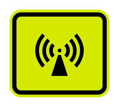 Beyaz Arka Planda İzole Etmeyen Radyasyon Sembolü işaretine dikkat edin,Vektör Çizimi 