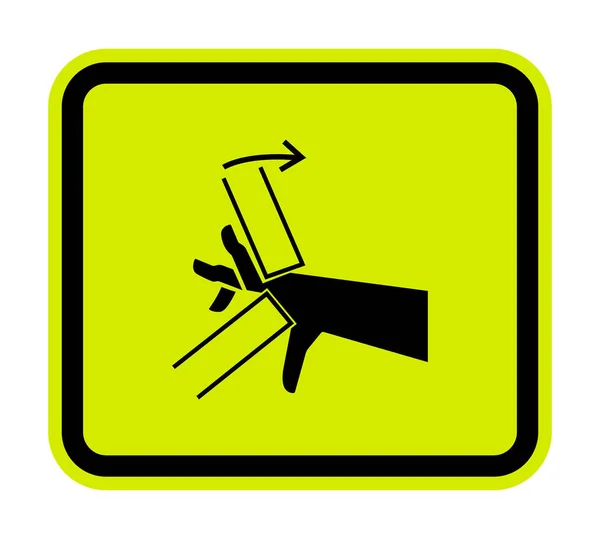 Sinal de símbolo de ponto de pinça de esmagamento de mão Isolar no fundo branco, ilustração vetorial — Vetor de Stock