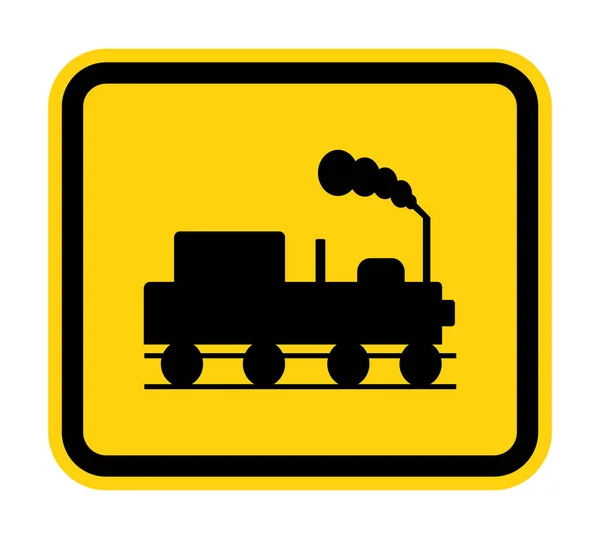 Niebezpieczeństwo Strzeż się pociągów Symbol Odizolować na białym tle, Ilustracja wektor — Wektor stockowy