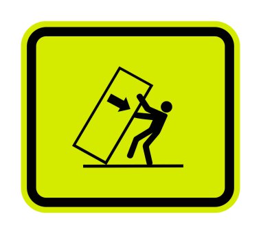 Tehlike Sembol İşareti Üzerine Vücut Ezme İpucu Beyaz Arkaplanda İzole Edildi, Vektör Resimleri 