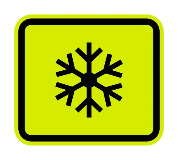 Dreieck-Warnschild mit Schneeflockensymbol Isolieren auf weißem Hintergrund, Vector Illustration EPS.10 — Stockvektor
