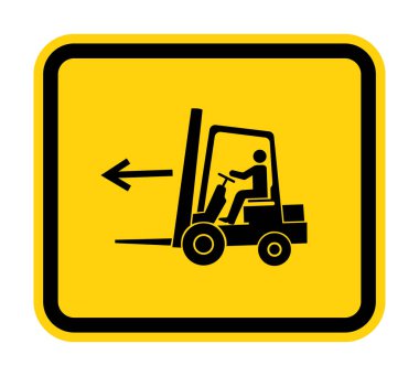 Forklift Noktası Sol Sembol İşareti Beyaz Arkaplanda İzole Edildi, Vektör Resimleri 
