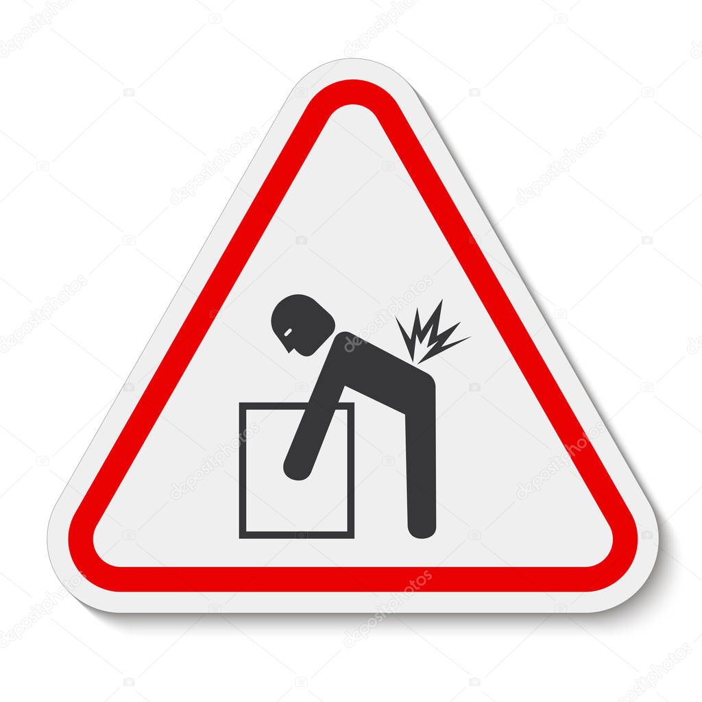 Lifting Hazard Symbol Sign Isolate On White Background,Vector Illustration EPS.10 