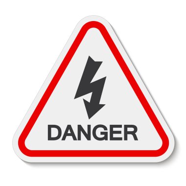 Beyaz Arkaplanda Yüksek Voltaj Sembol İşareti İzole EPS.10 Vektör Resimleri 