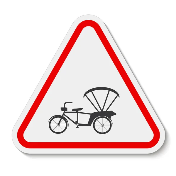 Cuidado con el signo de símbolo de triciclo aislado sobre fondo blanco, ilustración vectorial EPS.10 — Archivo Imágenes Vectoriales