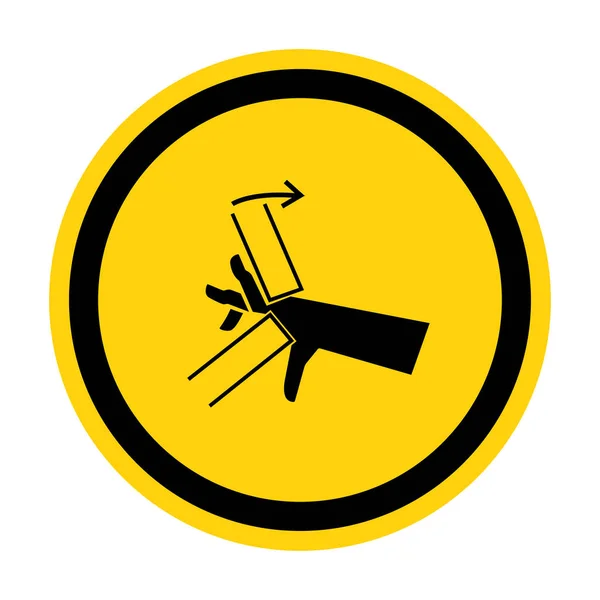 Aislamiento de signo de símbolo de punto de pellizco de aplastamiento de mano sobre fondo blanco, ilustración vectorial — Vector de stock