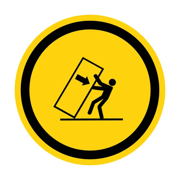 Ponta do esmagamento do corpo sobre o sinal do símbolo do perigo Isolar no fundo branco, ilustração do vetor — Vetor de Stock