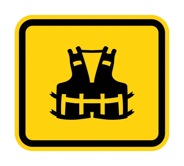 Icono del EPP.El uso de un chaleco salvavidas para la seguridad Signo de símbolo de aislamiento sobre fondo blanco, Vector Ilustración EPS.10 — Vector de stock