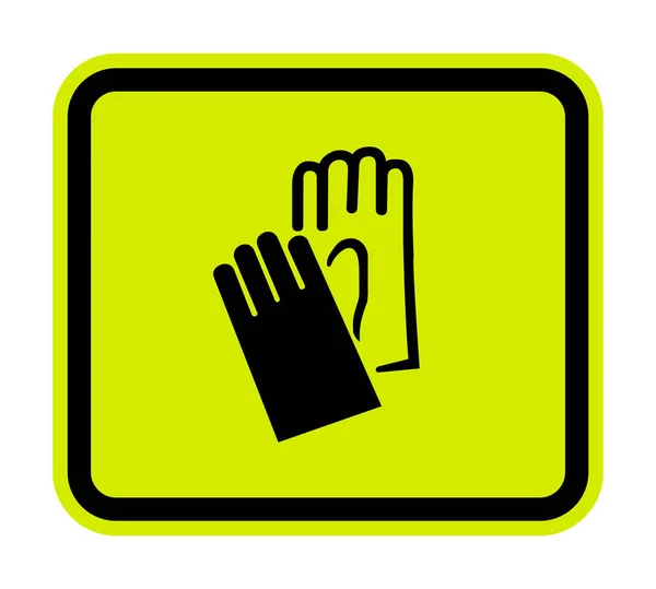 Symbool Draag handbeschermingsteken geïsoleerd op witte achtergrond, Vector Illustration EPS.10 — Stockvector