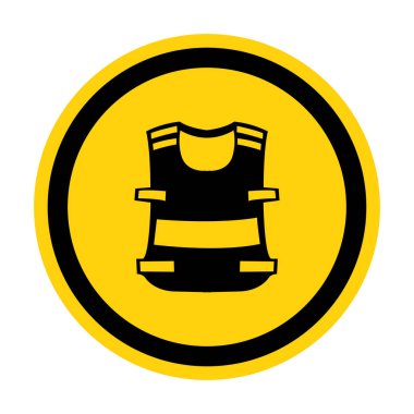 Beyaz Arkaplanda Sembol Giyen Yelek İzolasyonu, Vektör Resimleri EPS.10 