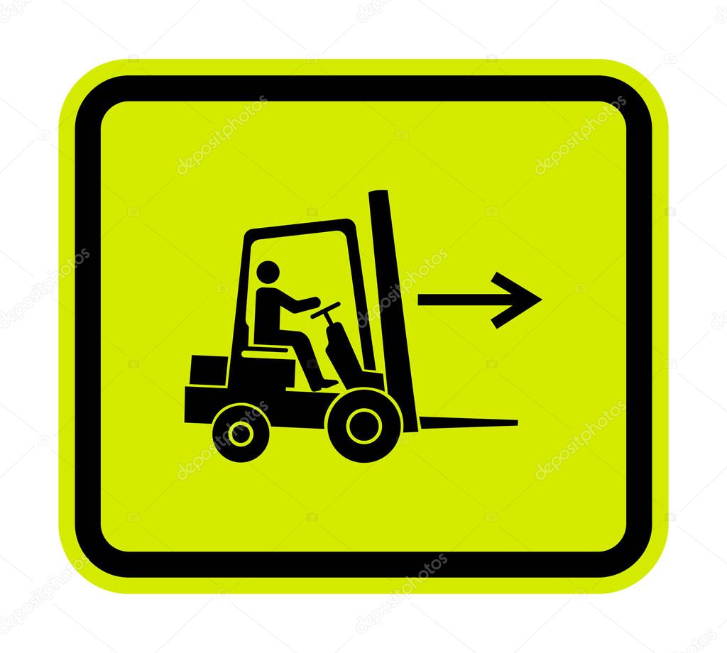 Forklift Point Right Symbol Sign Isolate On White Background,Vector Illustration EPS.10 