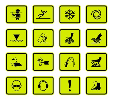 Beyaz Arkaplanda İzole Edilmiş Tehlike Sembolleri İşaretleri, Vektör Resimleri 