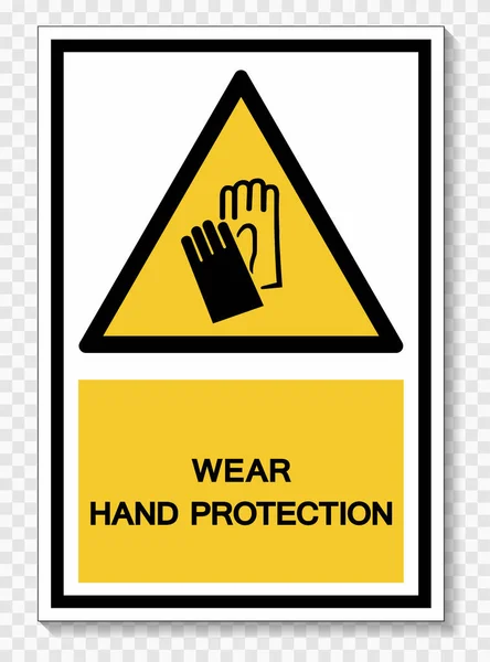 Wear Hand Protection Symbol Sign Isolate On White Background,Vector Illustration EPS.10 — Stock Vector