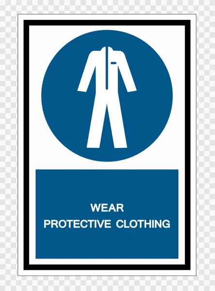 Porter des vêtements de protection Symbole Isoler sur fond transparent, Illustration vectorielle — Image vectorielle