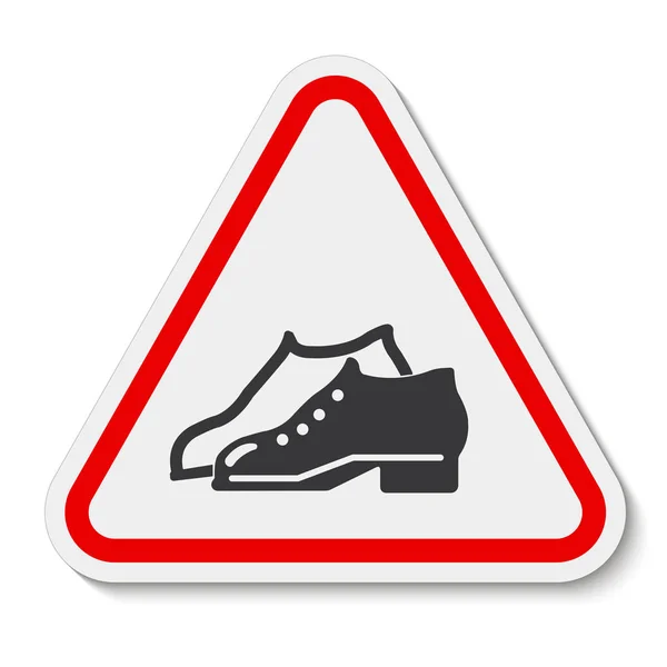 Symbole Chaussures fermées sont nécessaires dans la zone de fabrication signe Isoler sur fond blanc, illustration vectorielle EPS.10 — Image vectorielle