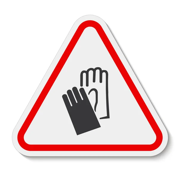 Symbol Tragen Handschutzschild Isolat auf weißem Hintergrund, Vector Illustration EPS.10 — Stockvektor