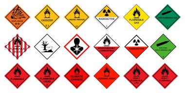 Warning transport hazard pictograms,Hazardous chemical danger Symbol Sign Isolate on White Background,Vector Illustration  clipart