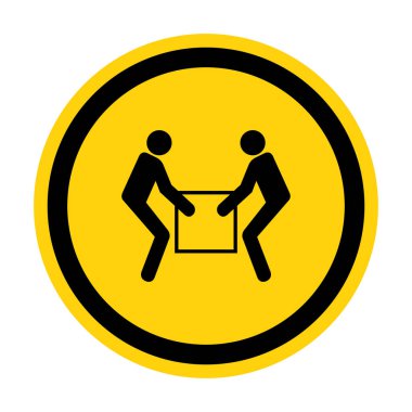 Beyaz Arkaplanda İki Kişi Kaldırma Sembolü İşareti İzole Et, Vektör Resimleme EPS.10 