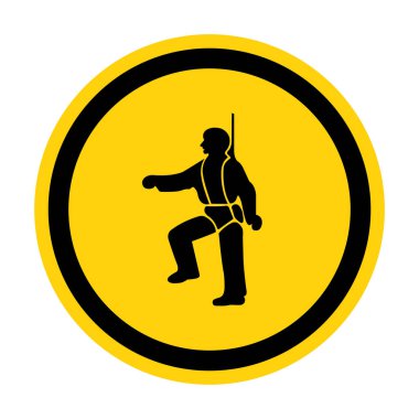 PPE Simge Koşumu Takılmalıdır Semboller Beyaz Arkaplanda İzolasyon, Vektör Resimleme EPS.10 