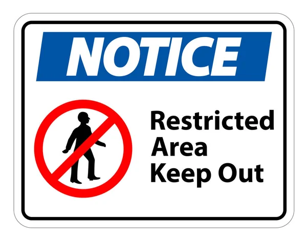 Zone réglementée Garder hors signe de symbole sur fond blanc — Image vectorielle