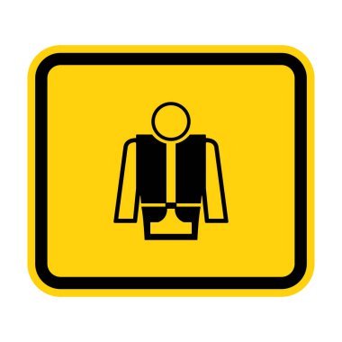 Sembol Hayat Ceketi Giyer Beyaz Arkaplanda İzole EPS.10 Vektör İllüstrasyonu 