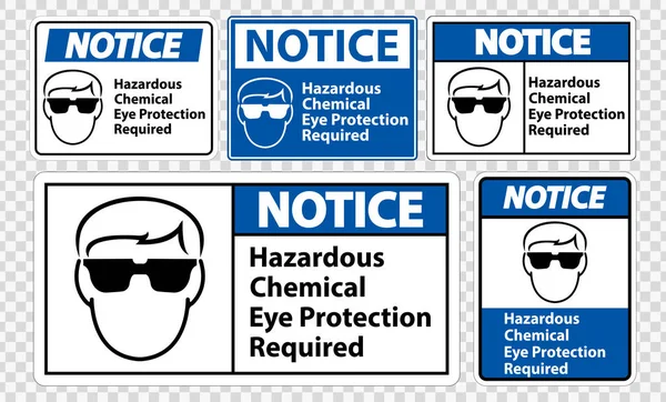 Уведомление Опасная Химическая Защита Глаз Требуется Символический Знак Изолировать Прозрачном — стоковый вектор