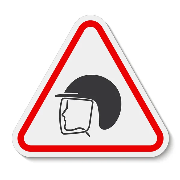 佩戴白色背景下的安全头盔符号隔离 载体说明Eps — 图库矢量图片